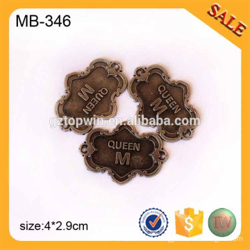 MB346 Antique Brass Metal Garment Tag Clothing Metal Name Tags Metal Label Tag